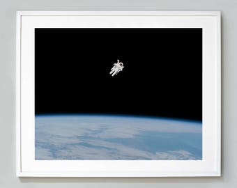 Spacewalk Print, NASA Astronaut Space Photography, Museum Quality Photo Art Print