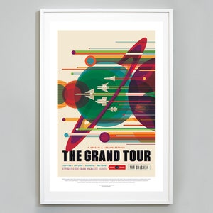 El Gran Tour NASA Space Travel Print, Turismo Espacial, Visiones del Futuro, JPL, Exploración Espacial, Impresión de Arte de Calidad del Museo