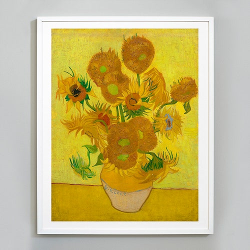 Van Gogh Sunflowers Print Vincent Van Gogh Yellow Sunflowers Etsy