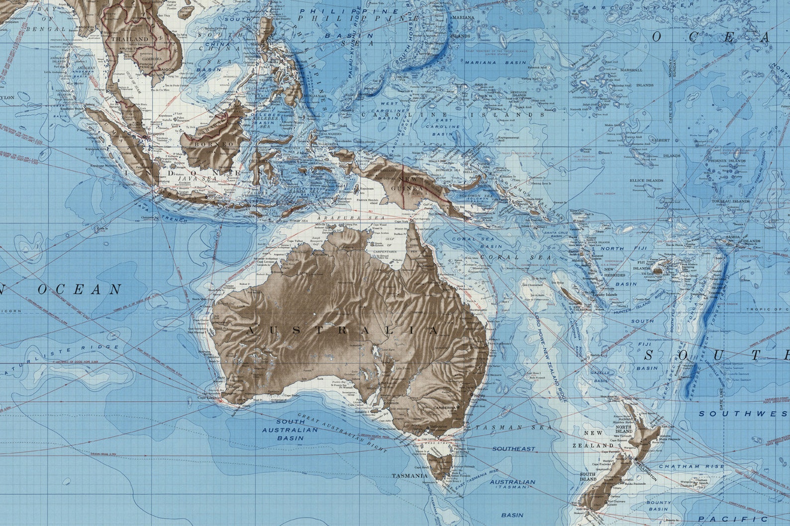The Worlds Ocean Depths Chart Print Map Of The Depths Of Etsy Australia