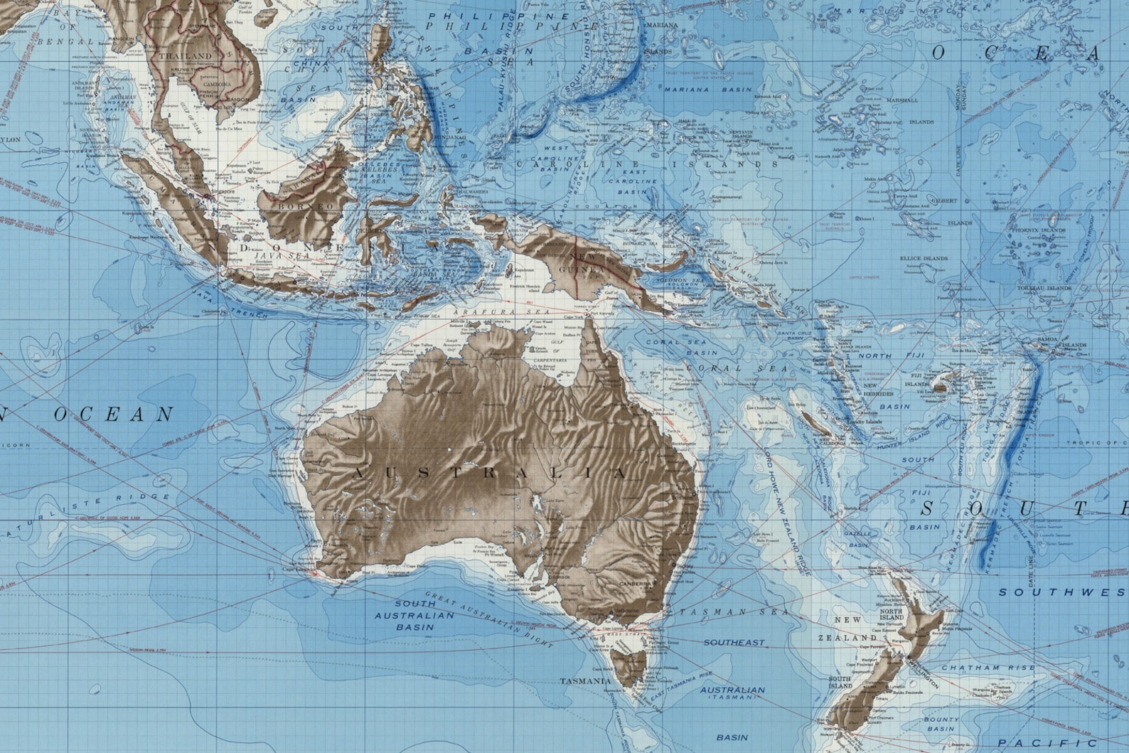 The Worlds Ocean Depths Chart Print Map Of The Depths Of Etsy Australia