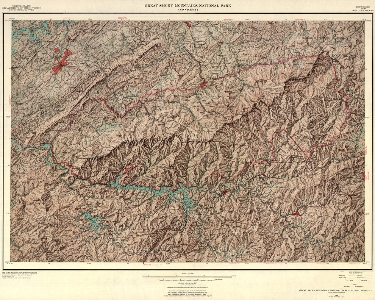 Great Smoky Mountains National Park Map Print, Tennessee and North Carolina  National Parks, Museum Quality, Giclee Map Print - Etsy Israel, image size:1260x1008