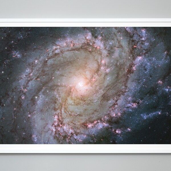 Spiral Galaxy NASA Space Print, Southern Pinwheel Galaxy Print, Hubble Space Telescope Photo, Large Wall Print, Photo Art Print