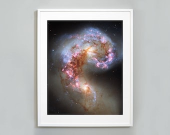 Antennae Galaxies Print: Hubble Space Telescope Photo, Museum Quality Wall Art