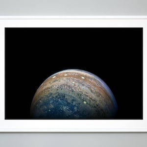 Jupiter Swirling Clouds Print, Juno Spacecraft, NASA Space Photo, Solar System, Museum Quality Photo Art Print