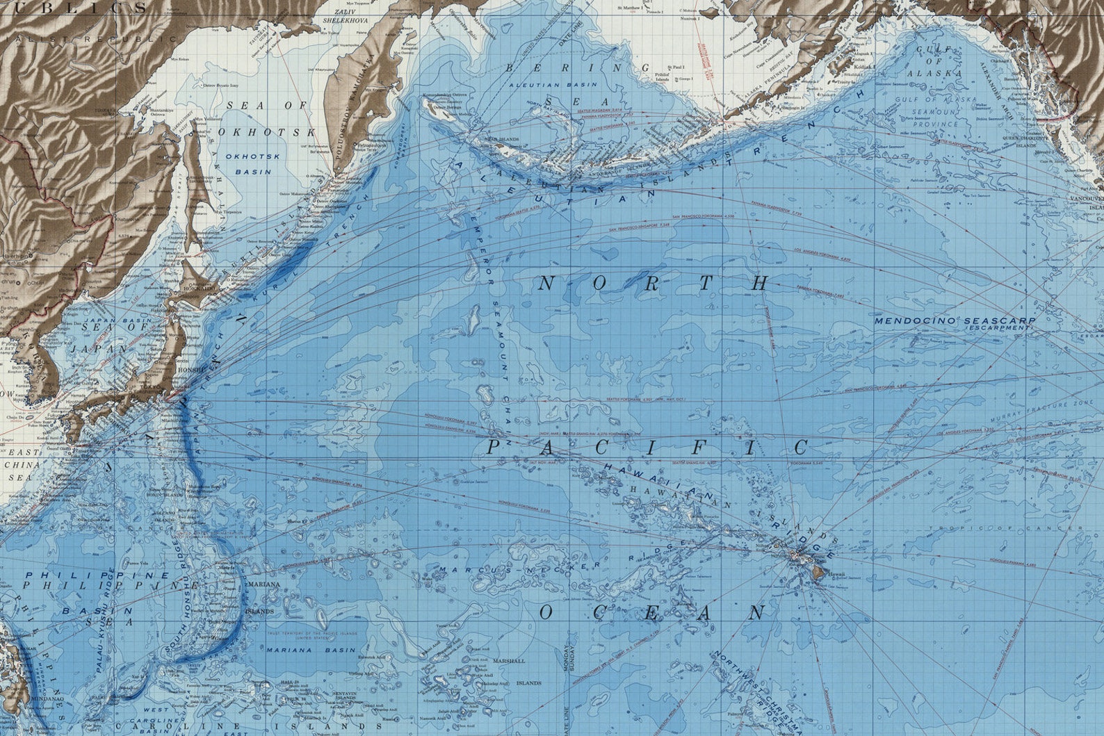 The Worlds Ocean Depths Chart Print Map Of The Depths Of Etsy