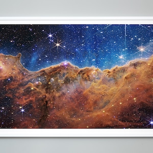 James Webb Telescope Cosmic Cliffs Print, Carina Nebula, NASA Space Photo, NGC 3324, Museum Quality Print, Wall Art Photo