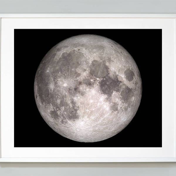 Full Moon Print from Christmas Day, NASA Space Photography, Museum Quality Photo Art Print