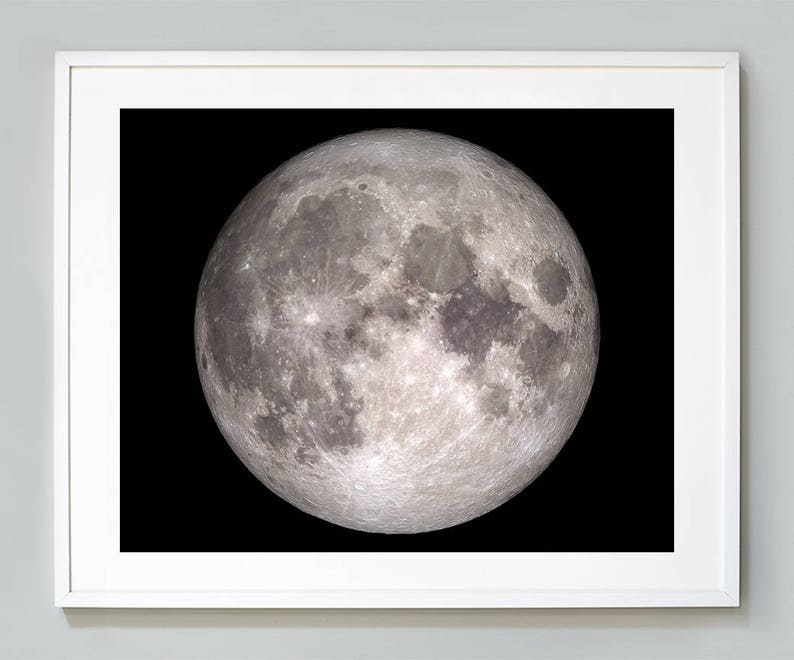 Full Moon Print from Christmas Day NASA Space Photography image 1