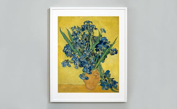 Van Gogh Irises Print Still Life: Vase With Irises 1890 | Etsy