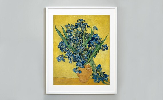 Van Gogh Irises Print Still Life Vase With Irises 1890 Etsy
