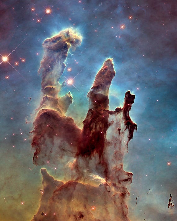 Pillars of Creation PHOTO Hubble Telescope Eagle Nebula Space Art Print 5x7