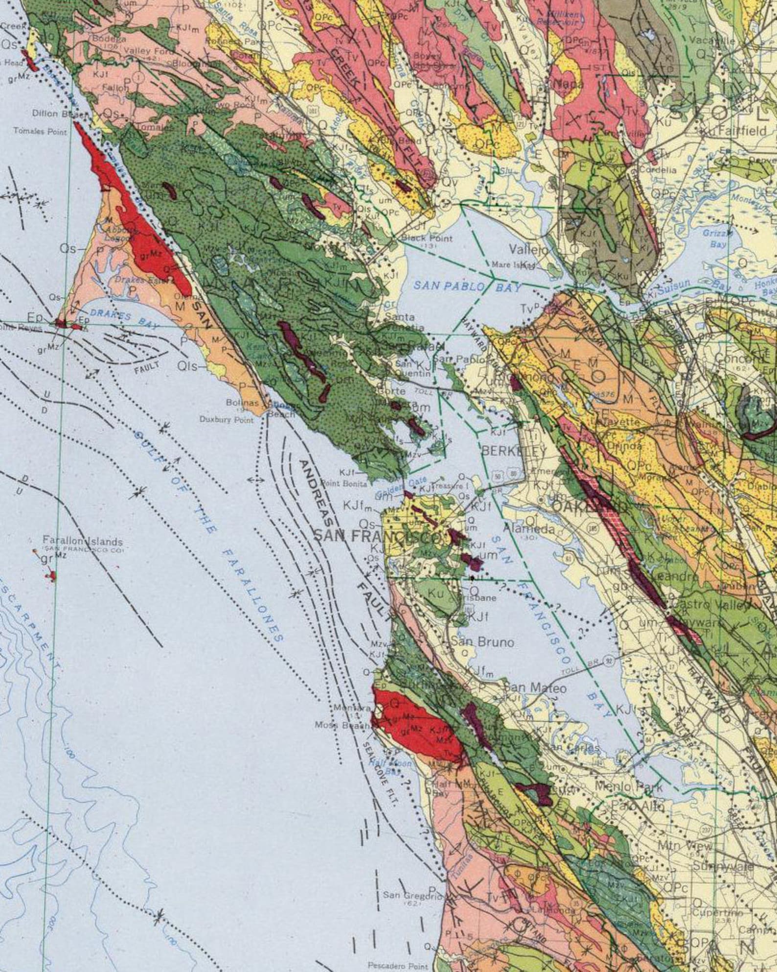 Geology Map of California Print, Geologic Time Scale, California Map