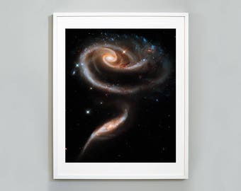 NASA Space Print, Spiral Galaxy, Hubble Space Telescope, Museum Quality Photo Art Print