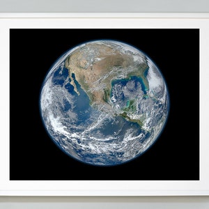 Earth Print, Blue Marble Earth, NASA Space Photography, Museum Quality Photo Art Print