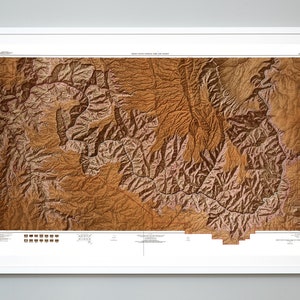 Impresión del mapa del Gran Cañón, Parque Nacional del Gran Cañón, Arizona y alrededores, Río Colorado, Arte de la pared del Servicio Geológico
