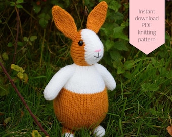 Cheryl the Dutch Rabbit knitting pattern PDF instant download (knitted amigurumi toy / bunny / animal / pets / softie / nursery decor)