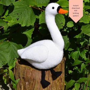 Yvonne the swan knitting pattern (PDF digital download)