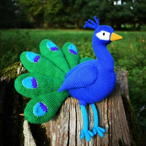 Norman the peacock knitting pattern PDF instant download knitted amigurumi toy / bird / softie / animal image 10