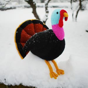 Trevor the turkey knitting pattern PDF instant download knitted amigurumi toy / Christmas / thanksgiving / bird / festive / softie /animal image 6