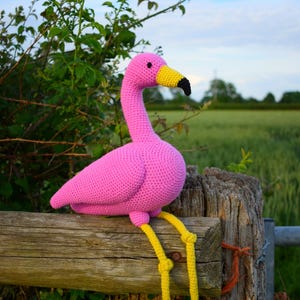 Crochet pattern English/UK terms Fabio flamingo amigurumi toy PDF instant download bird / pink / tropical / animal / softie / nursery image 4