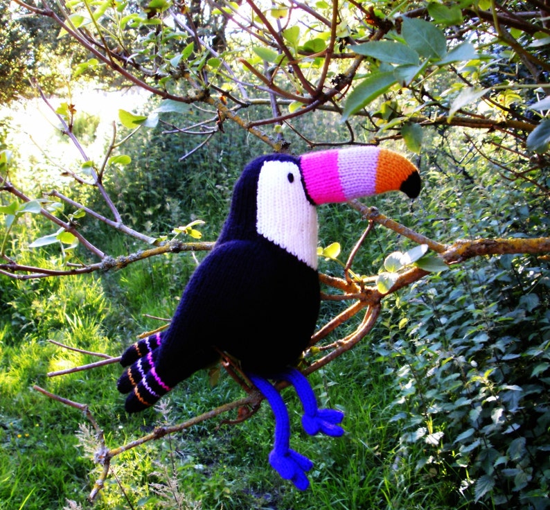 Graham the toucan knitting pattern PDF instant download knitted amigurumi toy / bird / animal / tropical / softie / intarsia image 7