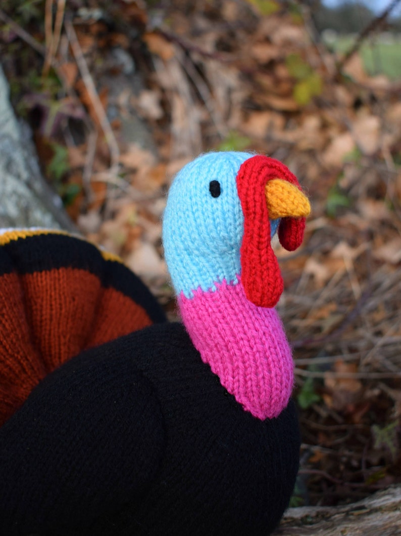 Trevor the turkey knitting pattern PDF instant download knitted amigurumi toy / Christmas / thanksgiving / bird / festive / softie /animal image 3