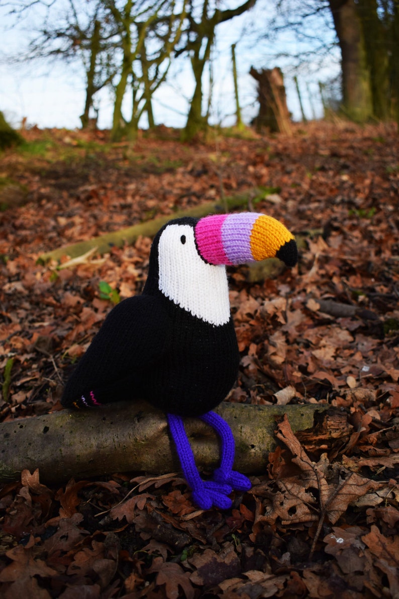 Graham the toucan knitting pattern PDF instant download knitted amigurumi toy / bird / animal / tropical / softie / intarsia image 5