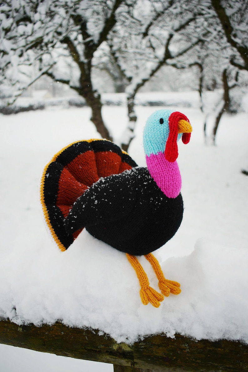 Trevor the turkey knitting pattern PDF instant download knitted amigurumi toy / Christmas / thanksgiving / bird / festive / softie /animal image 6