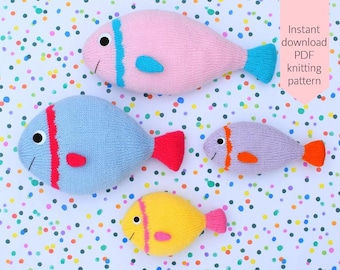 Fishy friends knitting pattern (PDF digital download)