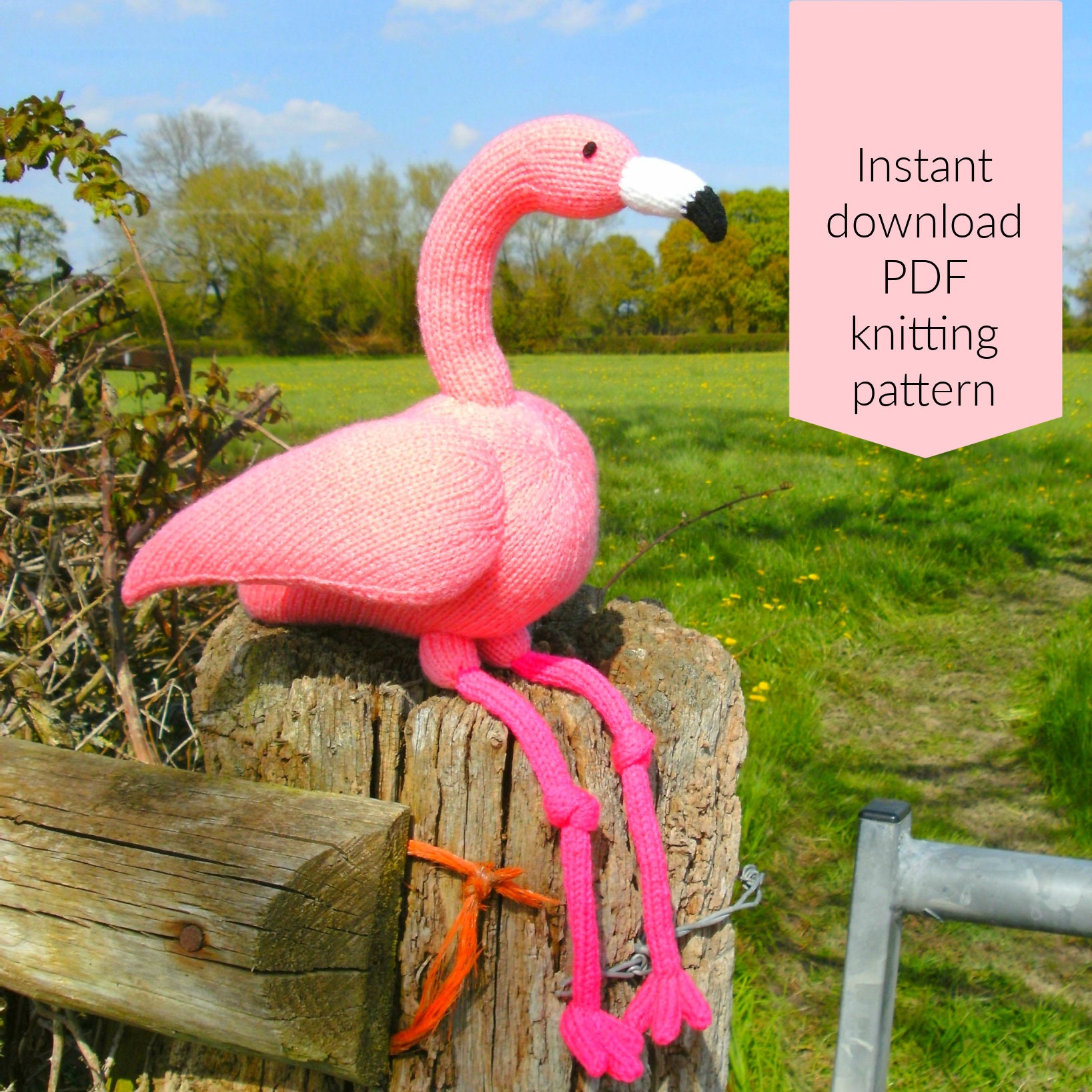 Felipe Flamingo knitting pattern PDF instant download (knitted amigur…
