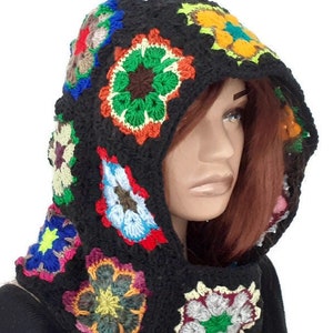 Crochet Balaclava, Winter Hat, Granny Square Balaclava, Handmade Colorful Balaclava, Granny Square Hat, Crochet Winter Hat, Unisex Balaclava