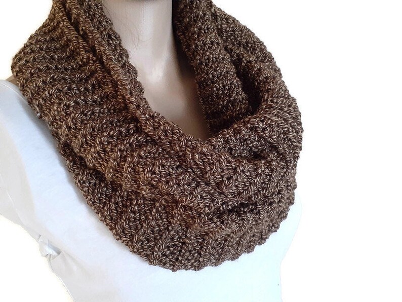Brown chunky knit scarf Men knit scarf Mens winter scarf Etsy