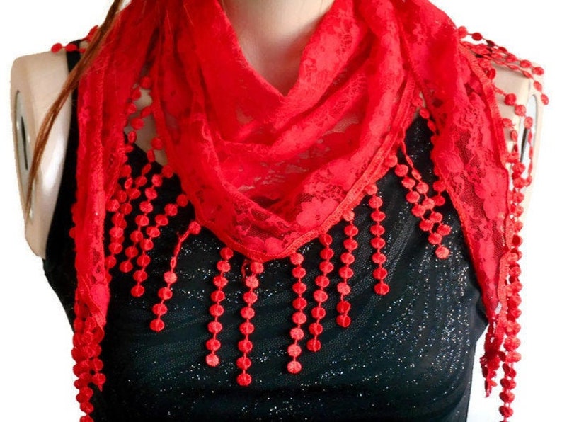 Elegant red shawl scarf Red neck scarf Hair scarf for women Etsy