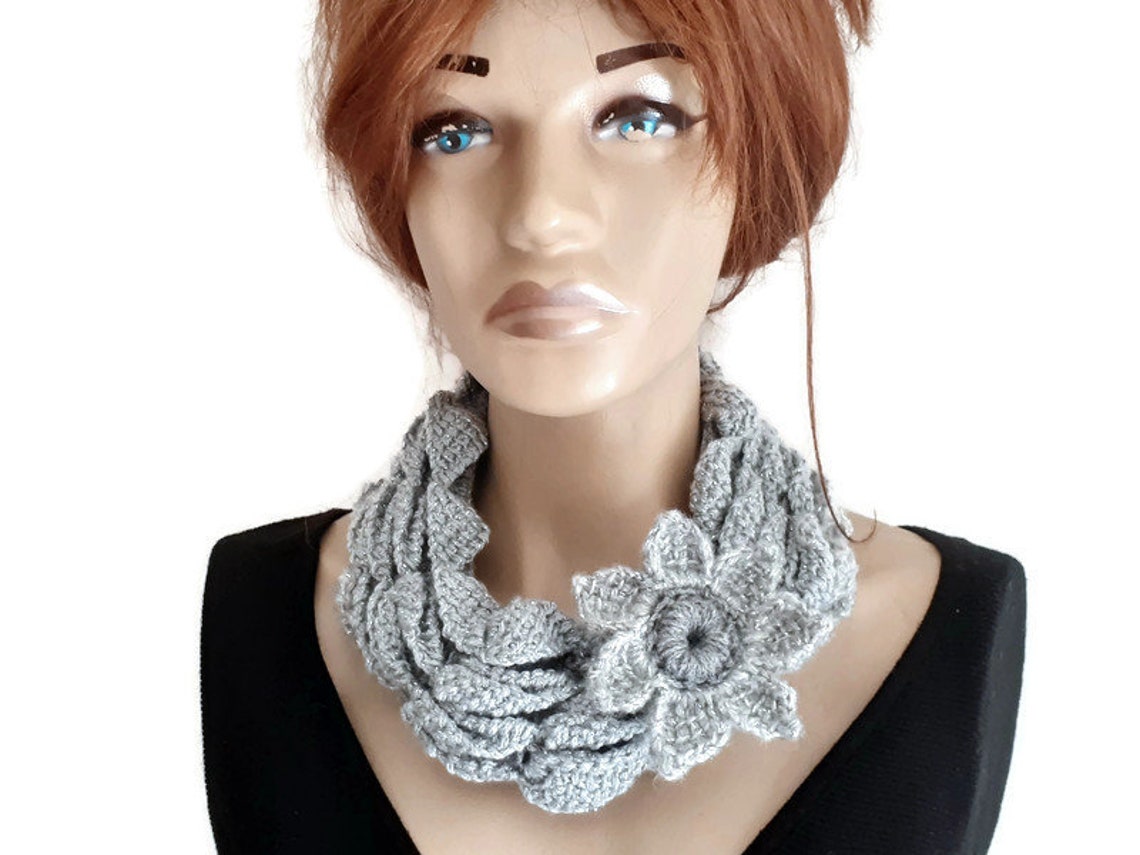 Crochet Neck Accessory for Women Knit Necklace Scarf Gift Etsy