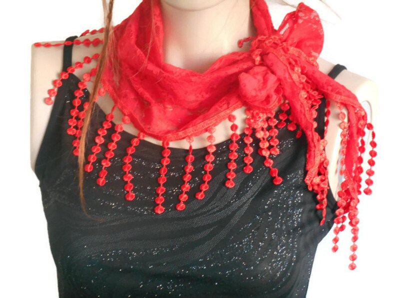 Elegant red shawl scarf Red neck scarf Hair scarf for women Etsy