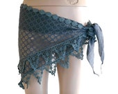 Grey beach cover up, lace Cotton sarong, Swimsuit cover up, beach Dress, cotton Sarong, holiday clothing, Bikini wrap, beach accessory