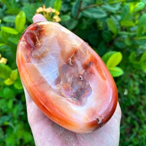 Large Red Vibrant Carnelian Polished Bowl for Trinkets or Crystals // Stone of Love and Clairity // Heart Chakra / Decor