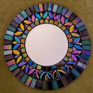 Mini mirror mosaic kit. Deluxe lustre glass bevelled mirror to make at home. Crafty gift. Home decor. image 1