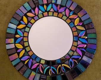 Mini mirror mosaic kit. Deluxe lustre glass bevelled mirror to make at home. Crafty gift. Home decor.