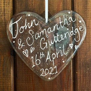 Senden Sie Ihre Liebe! Schreibe deine eigene Liebesbotschaft, Glasherz, Wandbehang, Suncatcher Geschenk, Herzaufhänger, Valentinstag, Schlüsselanhänger