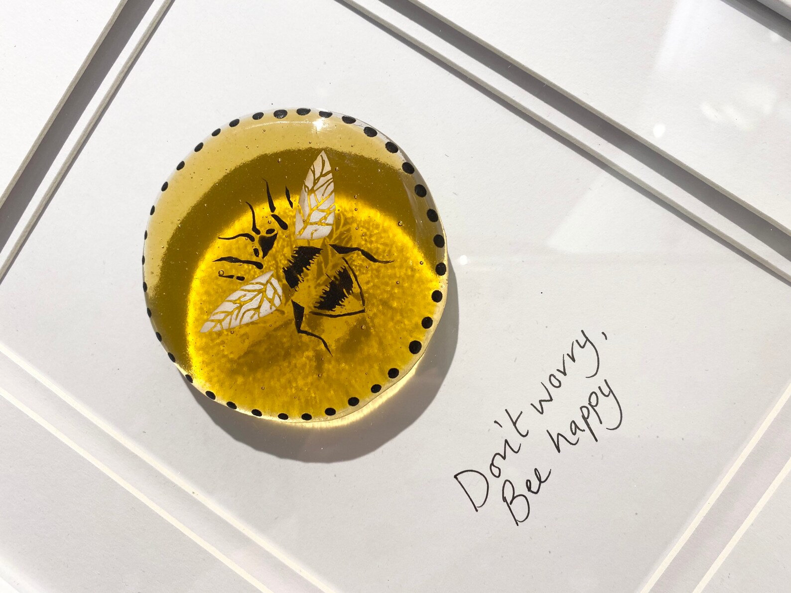 Handmade Fused Glass Bee Picture Let It Bee Unique Gift Etsy UK