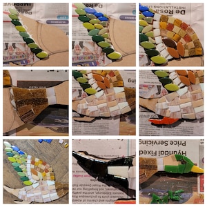 3 flying ducks mosaic KIT. Beginners. Experienced. No cutting. Home made. Wall art. Craft kit. Mosaic kit. Bird lover. Retro decor. image 4