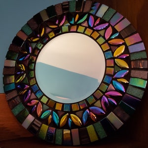 Mini mirror mosaic kit. Deluxe lustre glass bevelled mirror to make at home. Crafty gift. Home decor. image 4