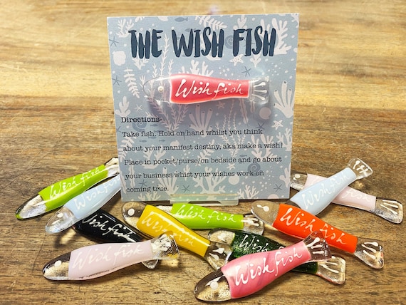 Fused Glass Wish Fish: Handmade Lucky Charm, Colorful Gift