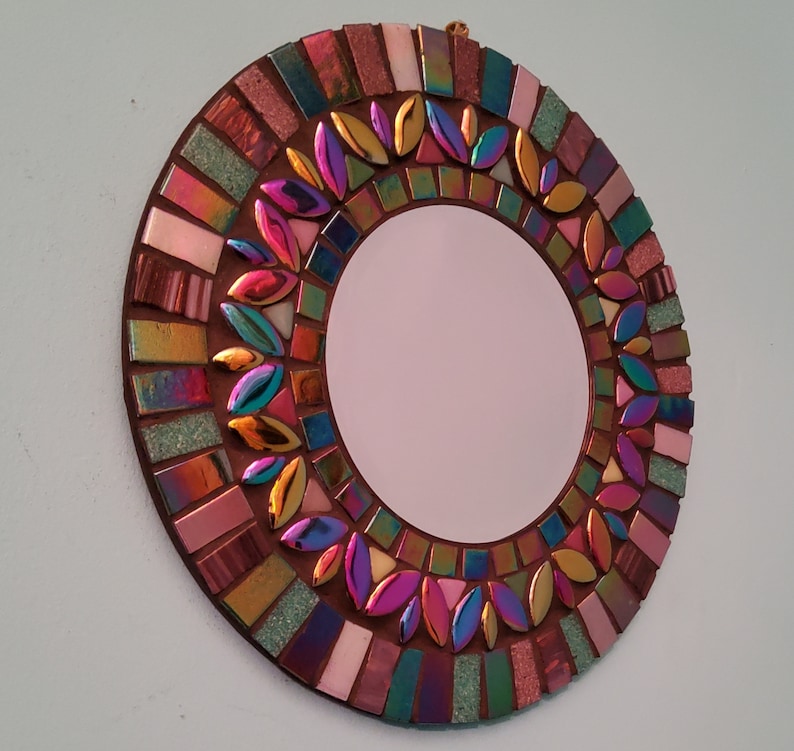 Mini mirror mosaic kit. Deluxe lustre glass bevelled mirror to make at home. Crafty gift. Home decor. image 6