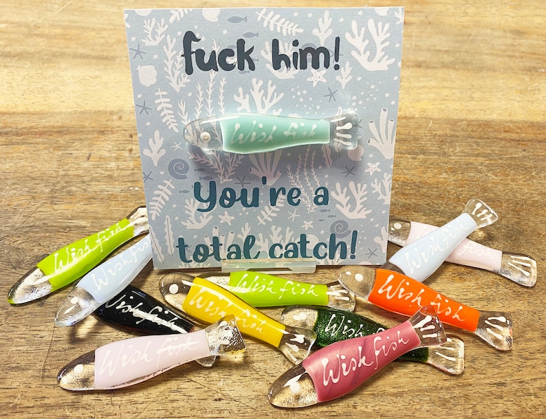 Fused Glass Wish Fish: Handmade Lucky Charm, Colorful Gift image 5