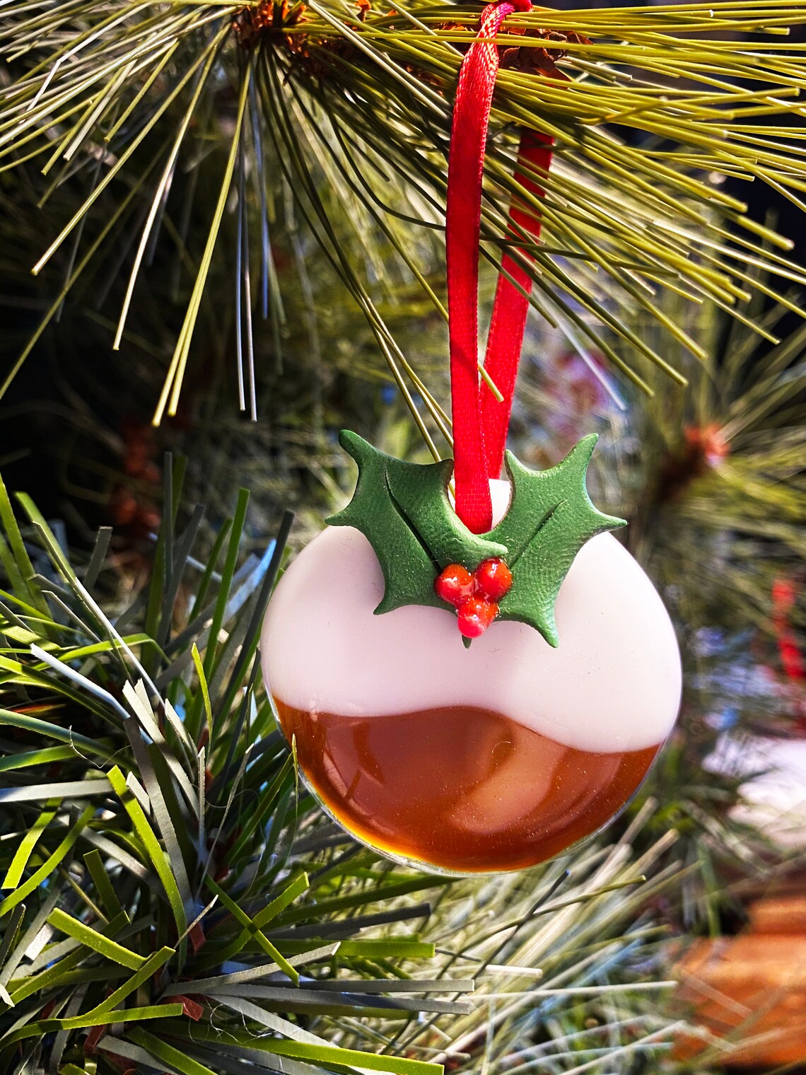Fused Glass Christmas Pudding Decorations Send a Pud - Etsy UK