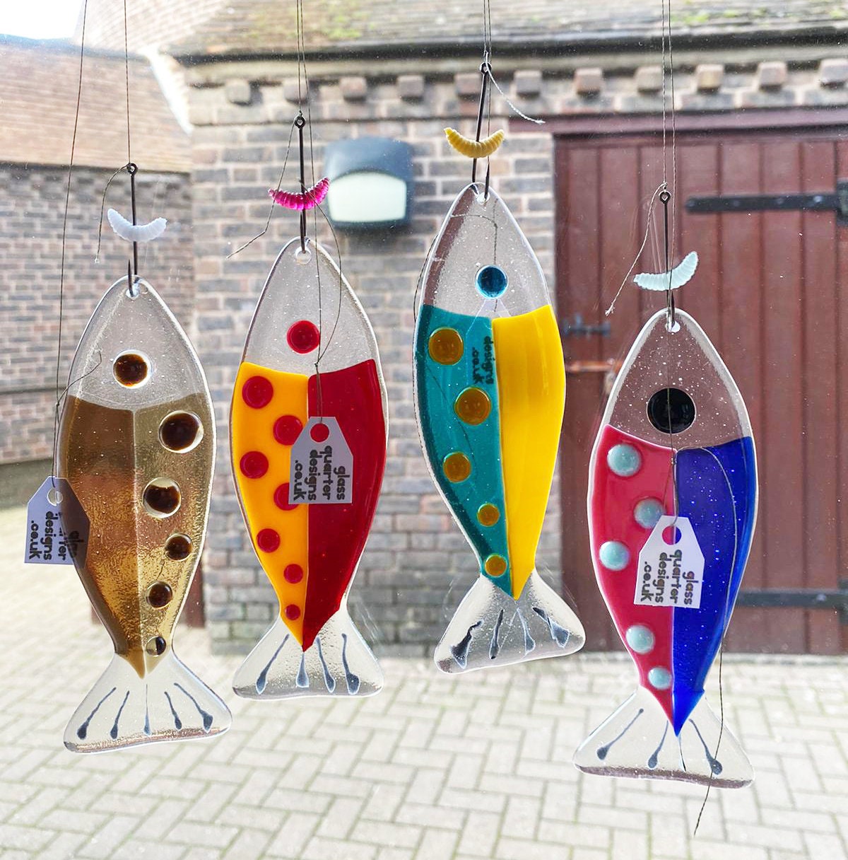 Fused Glass Fab Fish suncatcher funky gift colourful fish Etsy