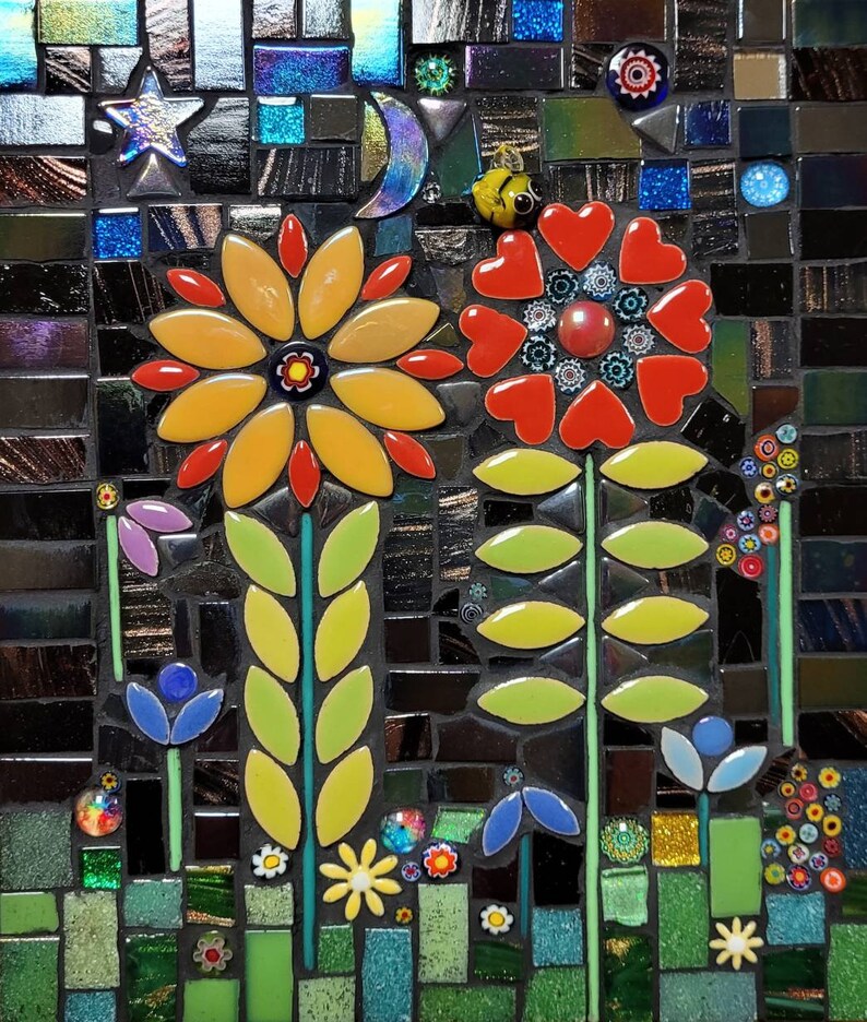 Folkart Flower Mosaic Kit. Suitable for Beginners. No Cutting. Etsy